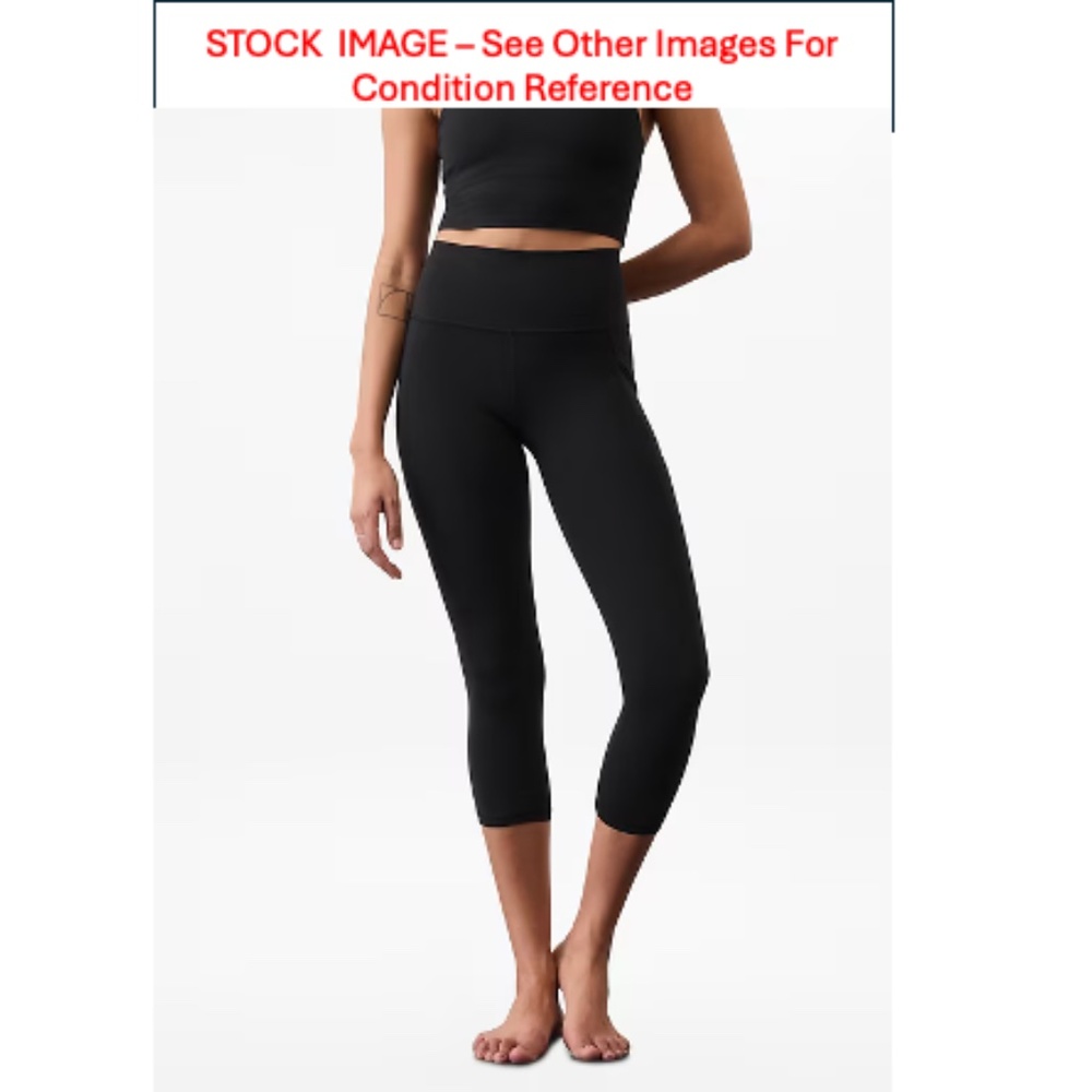 Athleta Salutation Stash High Rise Capri II, Used Black, Size M